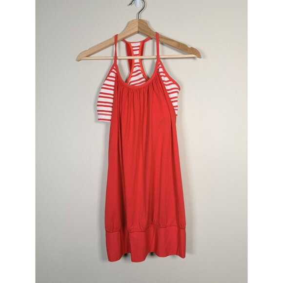 Lululemon No Limits Tank too Love Red Twin Stripe Size 10 Yoga Athleisure Top - Picture 1 of 9